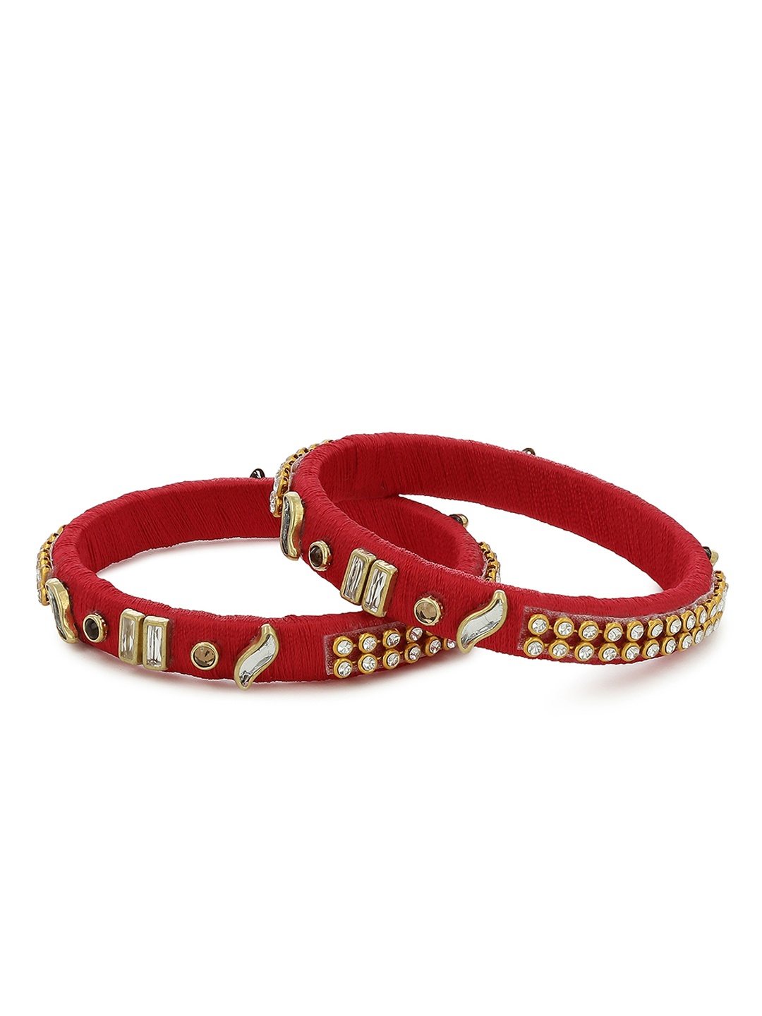 AKSHARA Girls Set of 2 Pink & White Stone-Studded Handcrafted Silk Thread Bangles, Red
AKSHARA Girls Set of 2 Pink & White Stone-Studded Handcrafted Silk Thread Bangles, Red
