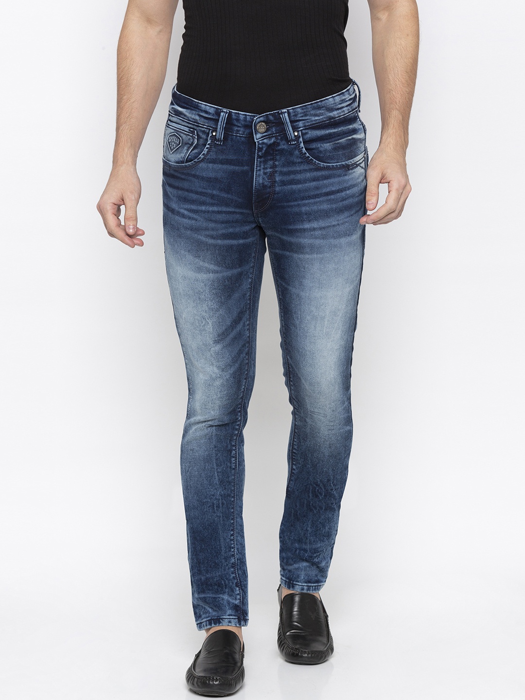 SPYKAR Men Blue Skinny Fit Low-Rise Clean Look Jeans
