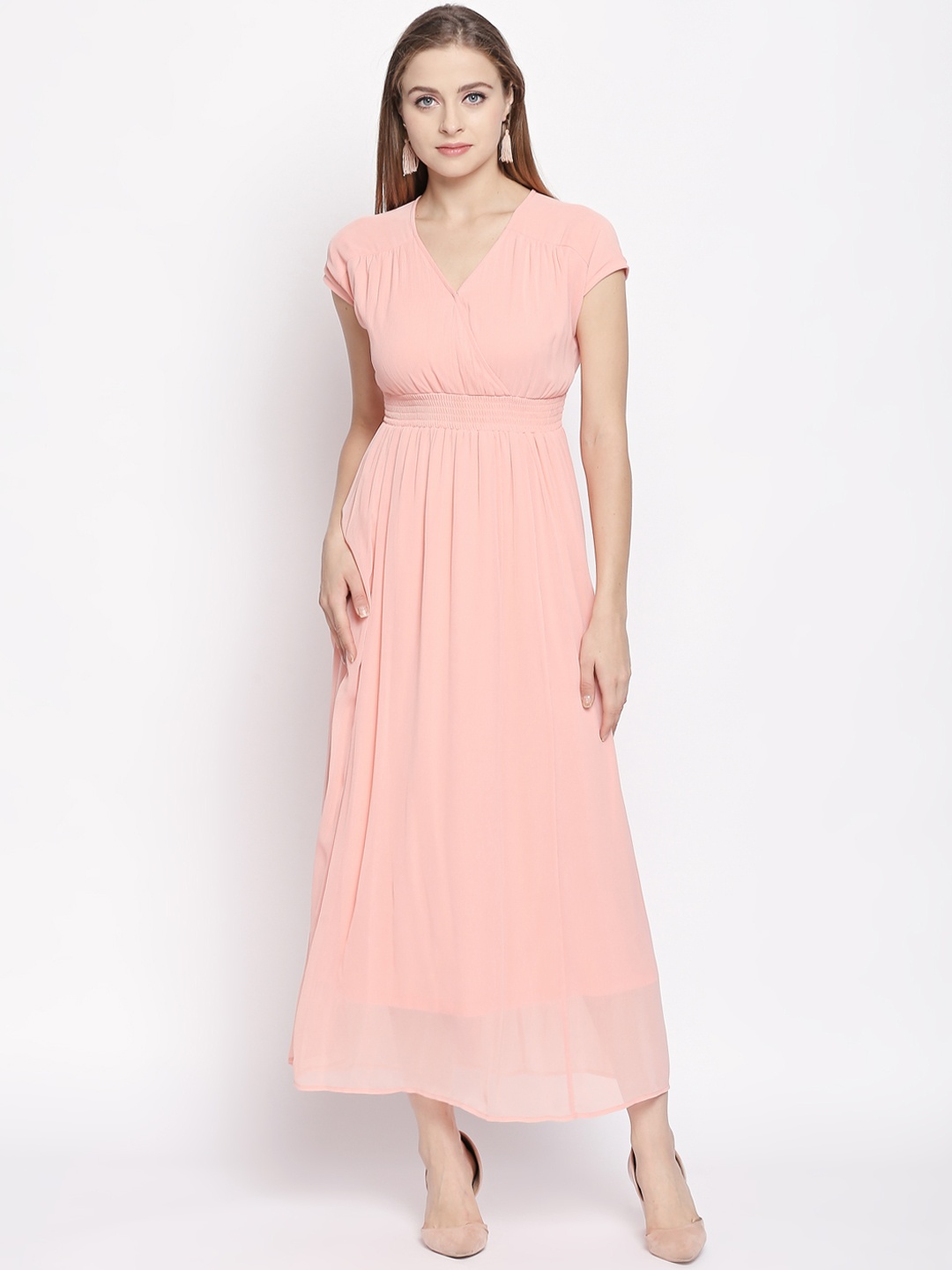 Forever Glam by Pantaloons Women Pink Solid Maxi Dress