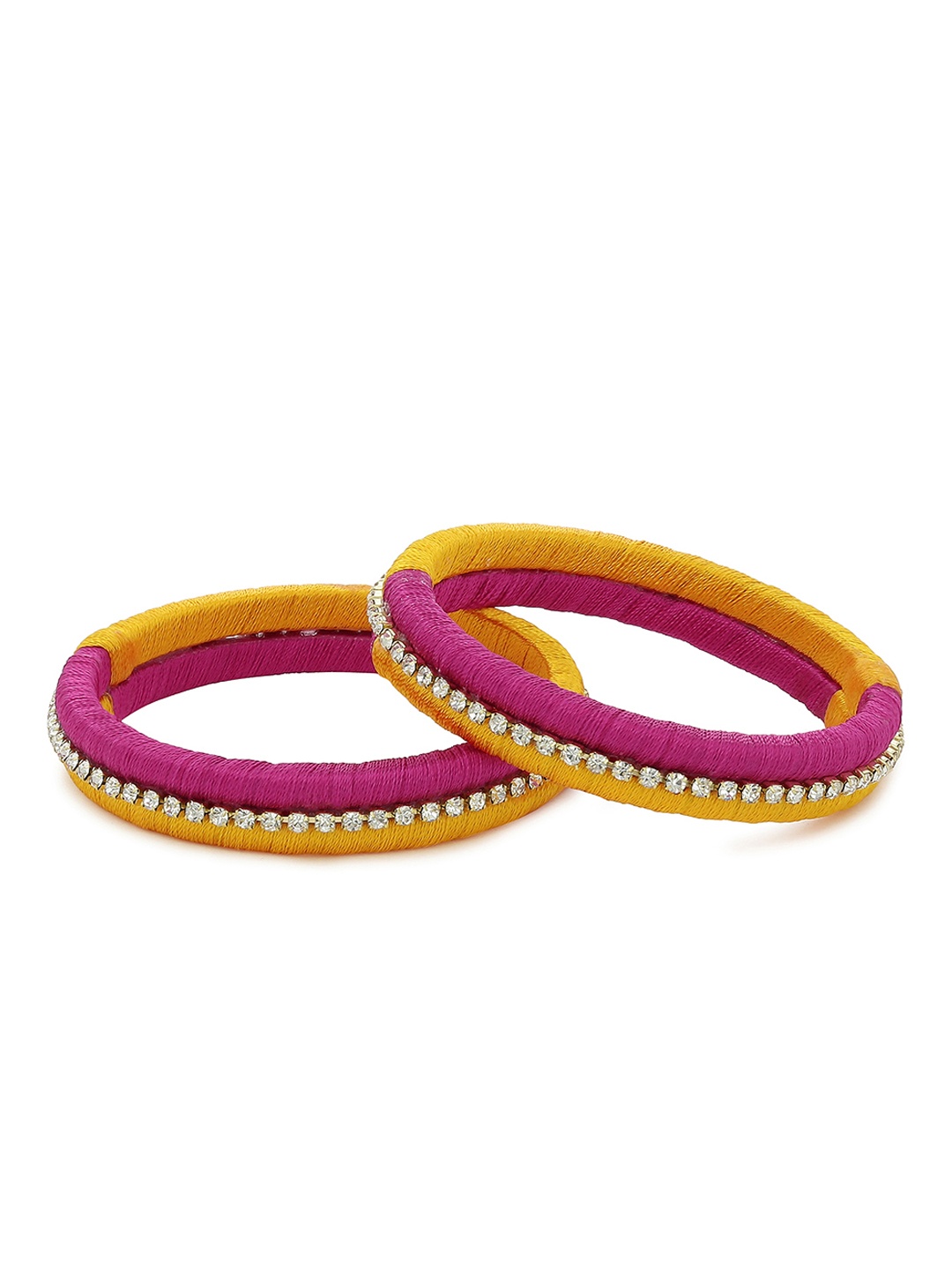 AKSHARA Girls Set of 2 Pink & Gold-Toned Stone-Studded Handcrafted Silk Thread Bangles
AKSHARA Girls Set of 2 Pink & Gold-Toned Stone-Studded Handcrafted Silk Thread Bangles