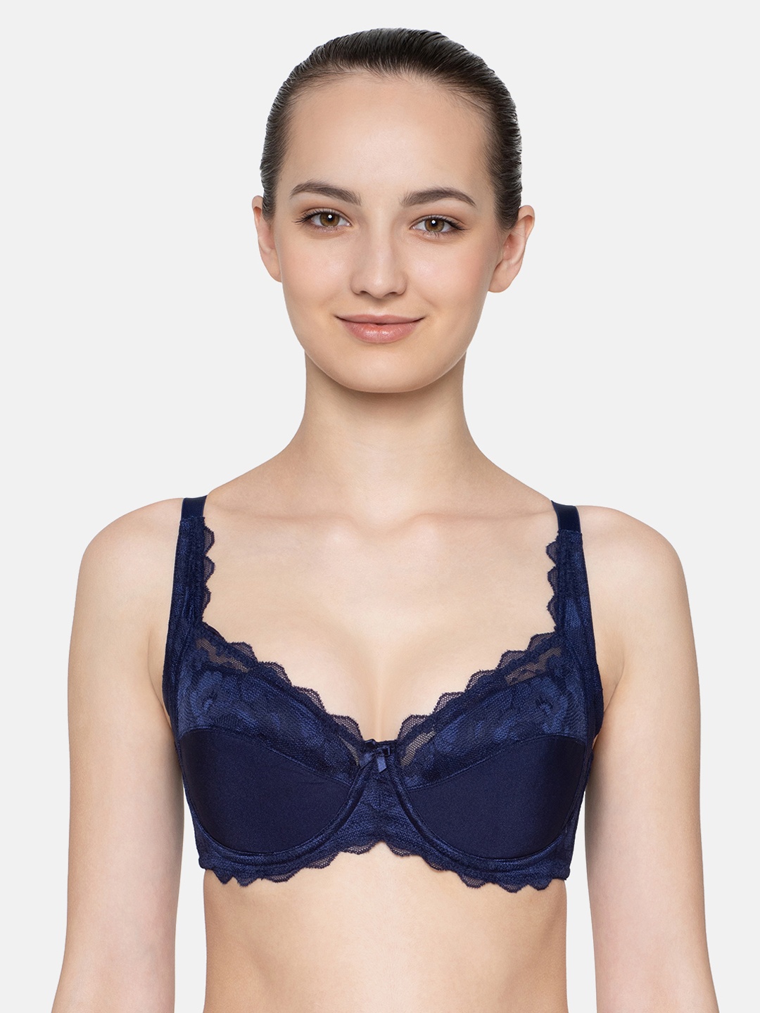 Triumph Simply Natural Camellia Classics Wired Padded Delicate Lace Comfort Bra, Navy blue
Triumph Simply Natural Camellia Classics Wired Padded Delicate Lace Comfort Bra, Navy blue