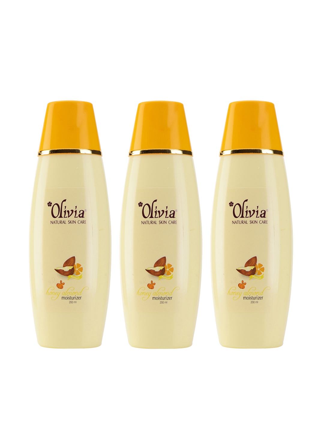 Olivia Unisex Pack of 3 Honey Almond Moisturizer 600 ml, Cream
