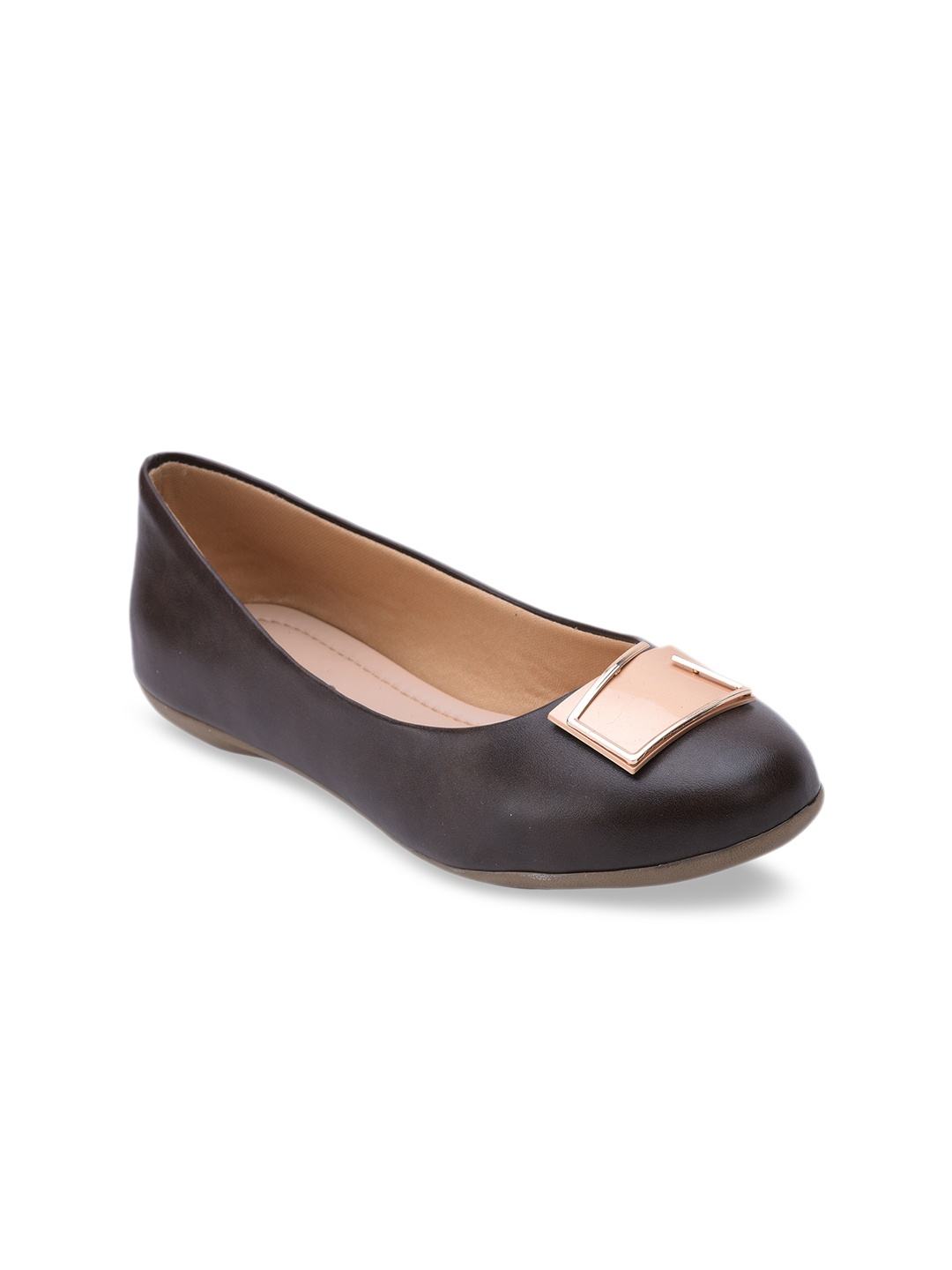 SALARIO Women Brown Solid Ballerinas