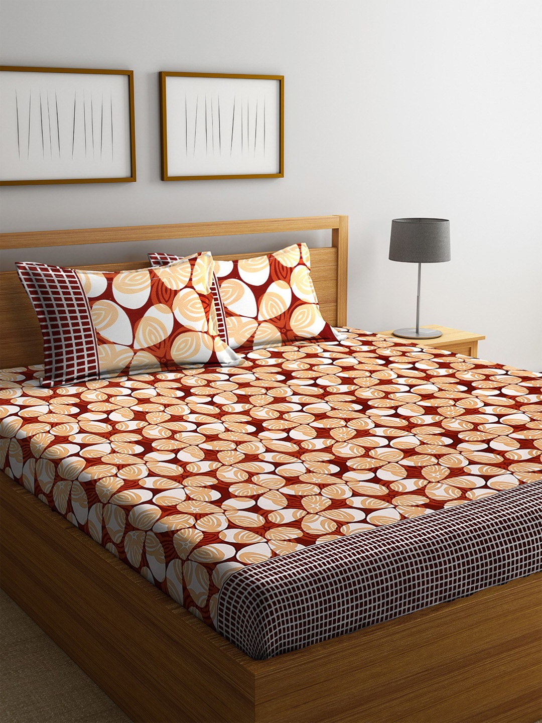 ROMEE Geometric Print 144 TC Microfiber 1 Queen Bedsheet With 2 Pillow Covers, Maroon
ROMEE Geometric Print 144 TC Microfiber 1 Queen Bedsheet With 2 Pillow Covers, Maroon