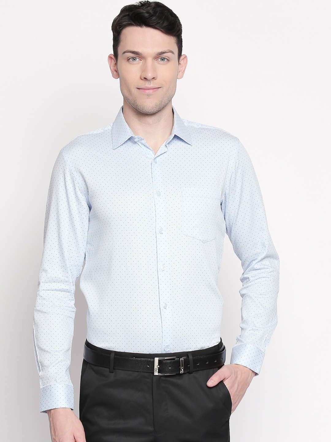 RICHARD PARKER by Pantaloons Men Blue Slim Fit Printed Formal Shirt