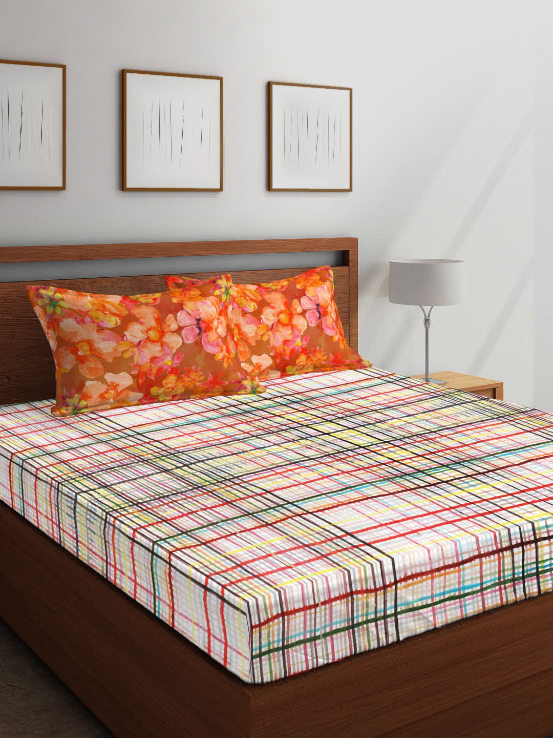 Boutique Living India Multicoloured Geometric 210 TC Cotton 1 King Bedsheet with 2 Pillow Covers, Multi
Boutique Living India Multicoloured Geometric 210 TC Cotton 1 King Bedsheet with 2 Pillow Covers, Multi