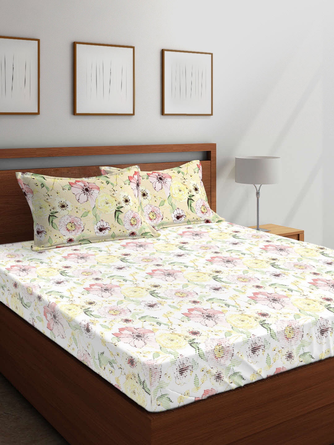 Boutique Living India Yellow & White Floral 210 TC Cotton 1 King Bedsheet with 2 Pillow Covers
Boutique Living India Yellow & White Floral 210 TC Cotton 1 King Bedsheet with 2 Pillow Covers
