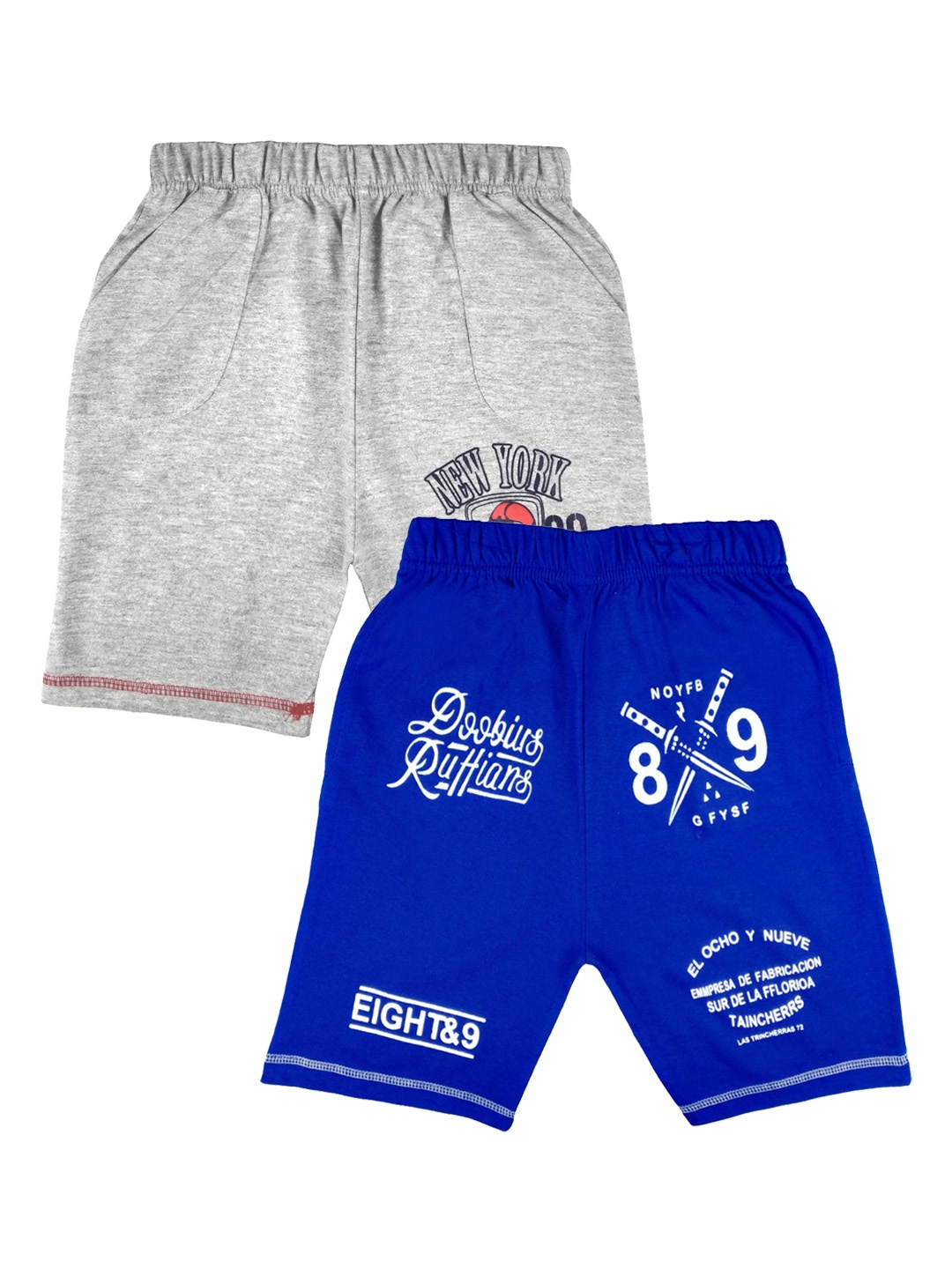 SWEET ANGEL Girls Set Of 2 Printed Regular Fit Shorts, Blue