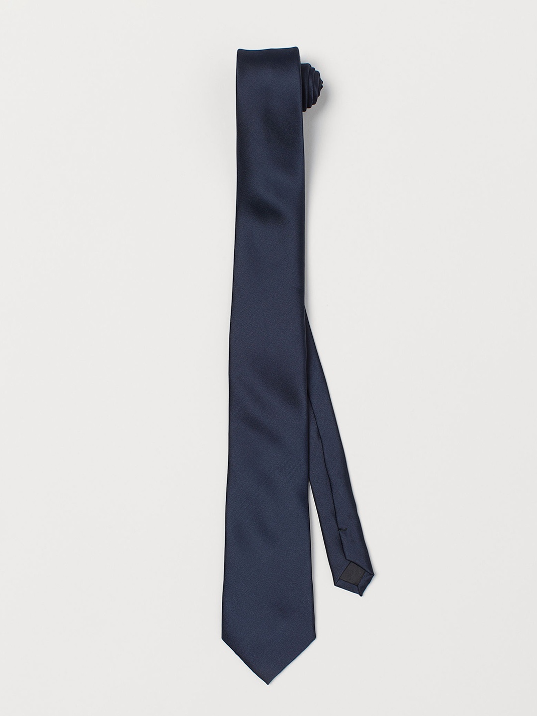 H&M Men Navy Blue Satin Tie