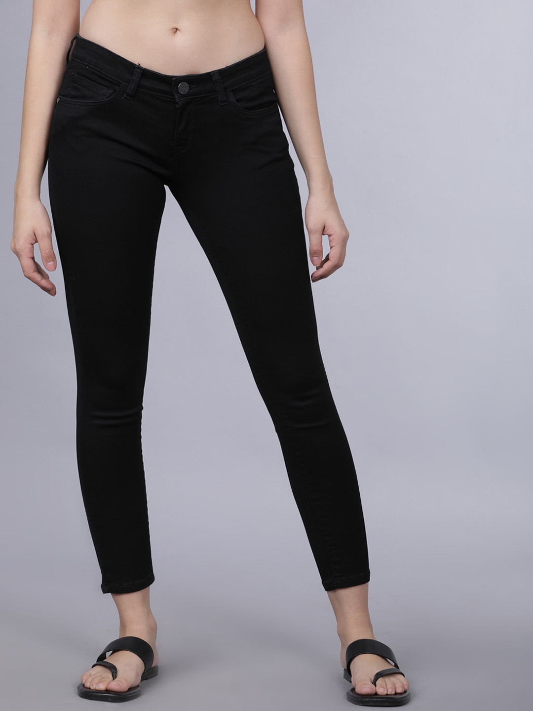 Tokyo Talkies Women Black Super Skinny Fit Mid-Rise Clean Look Stretchable Jeans