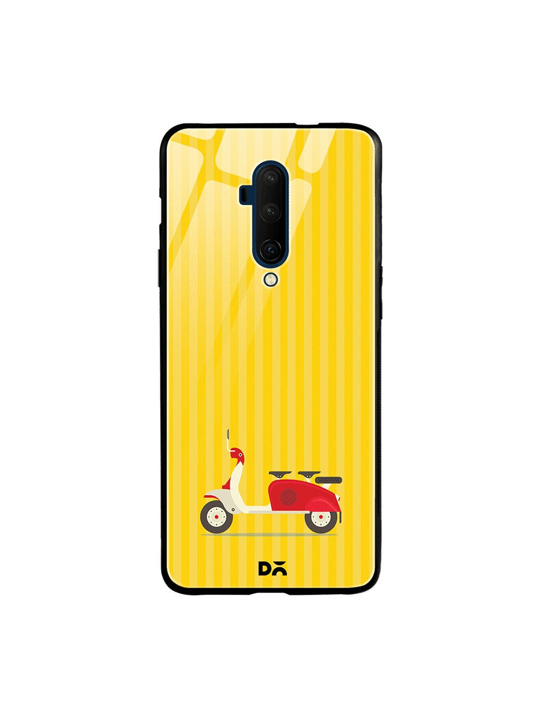 DailyObjects Yellow & Red 3 To Go Scooter Striped OnePlus 7T Pro Glass Case