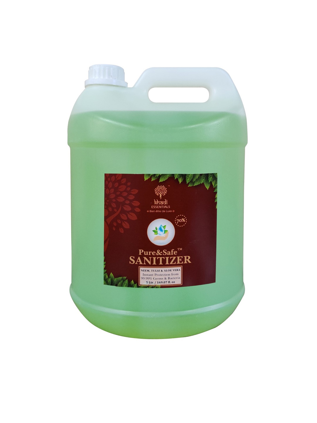 Khadi Essentials 5 Litre Instant Hand Sanitizer Refill Pack 70% Alcohol with Aloe Vera, Green
Khadi Essentials 5 Litre Instant Hand Sanitizer Refill Pack 70% Alcohol with Aloe Vera, Green