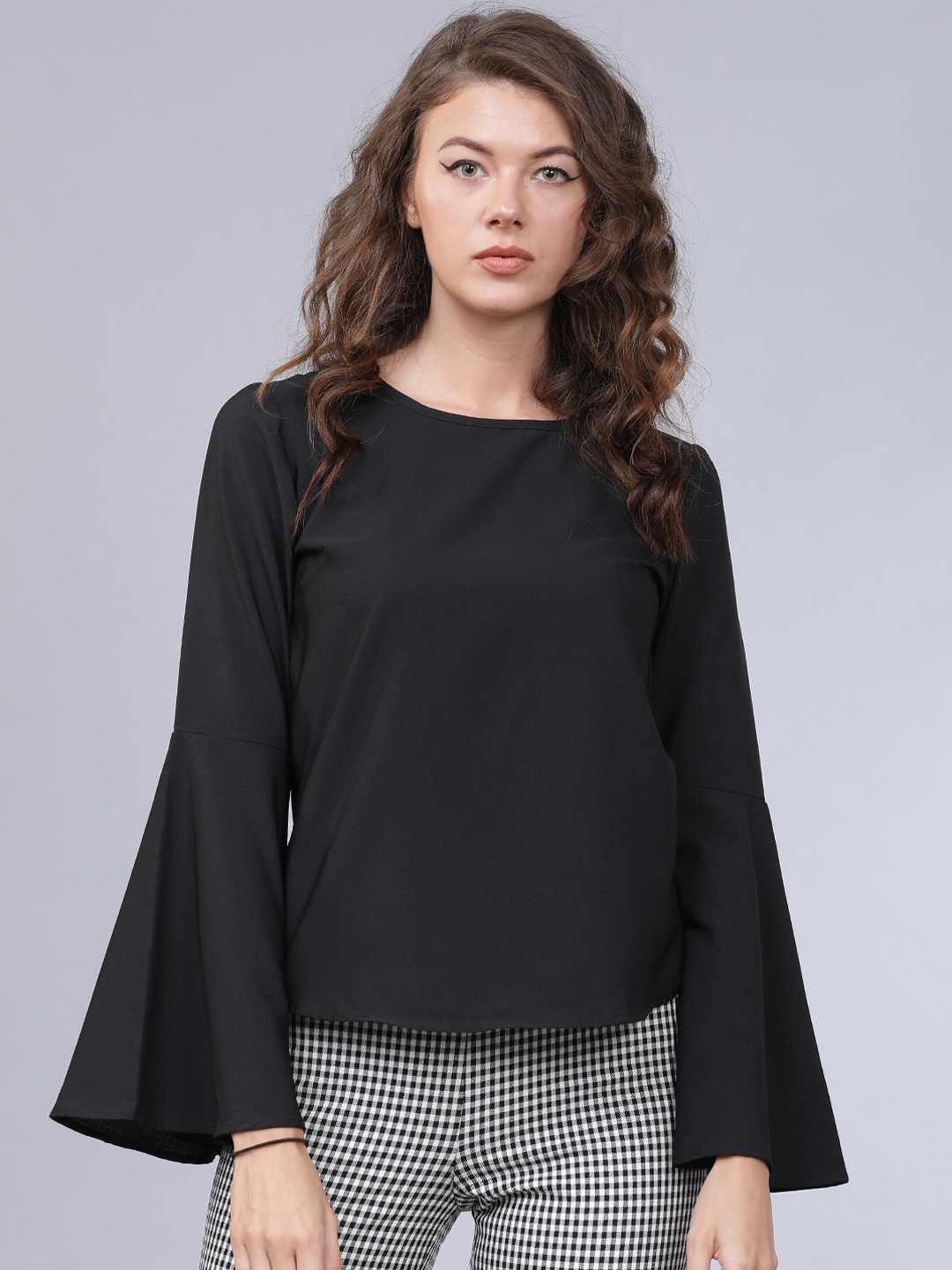 Mumbai Slang Chic Women Black Solid Top