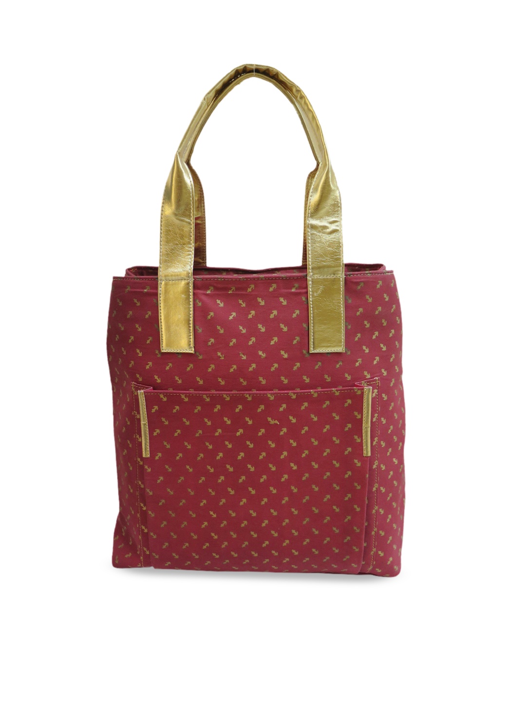 Spice Art Maroon Printed Tote Bag