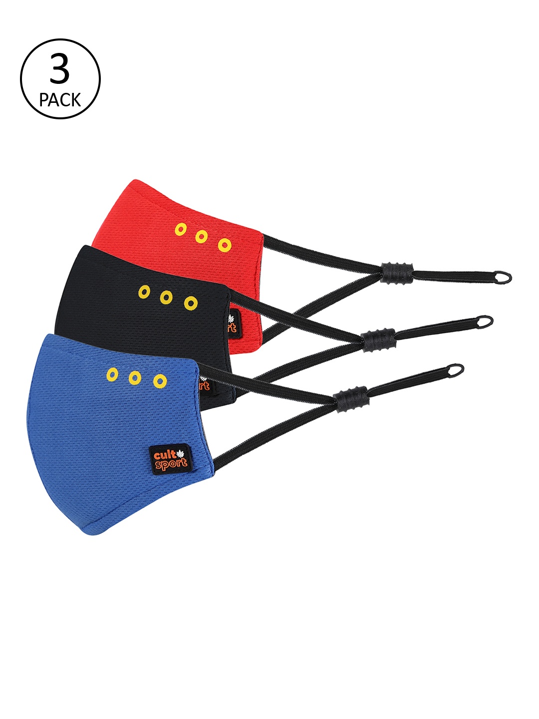 Cultsport Kids Pack Of 3 Pcs Multicoloured Solid Reusable 3-Ply Protective Outdoor Masks, Blue
Cultsport Kids Pack Of 3 Pcs Multicoloured Solid Reusable 3-Ply Protective Outdoor Masks, Blue