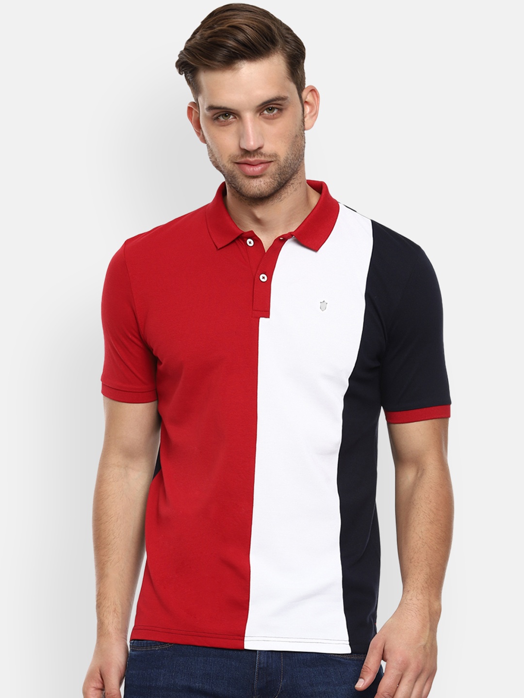 Louis Philippe Sport Men Navy Blue & White Colourblocked Slim Fit Polo Collar T-shirt
Louis Philippe Sport Men Navy Blue & White Colourblocked Slim Fit Polo Collar T-shirt