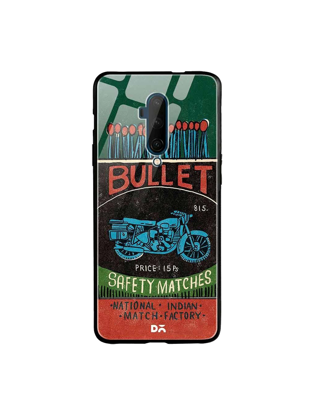 DailyObjects Red & Blue Bullet Matchbox OnePlus 7T Pro Glass Cover