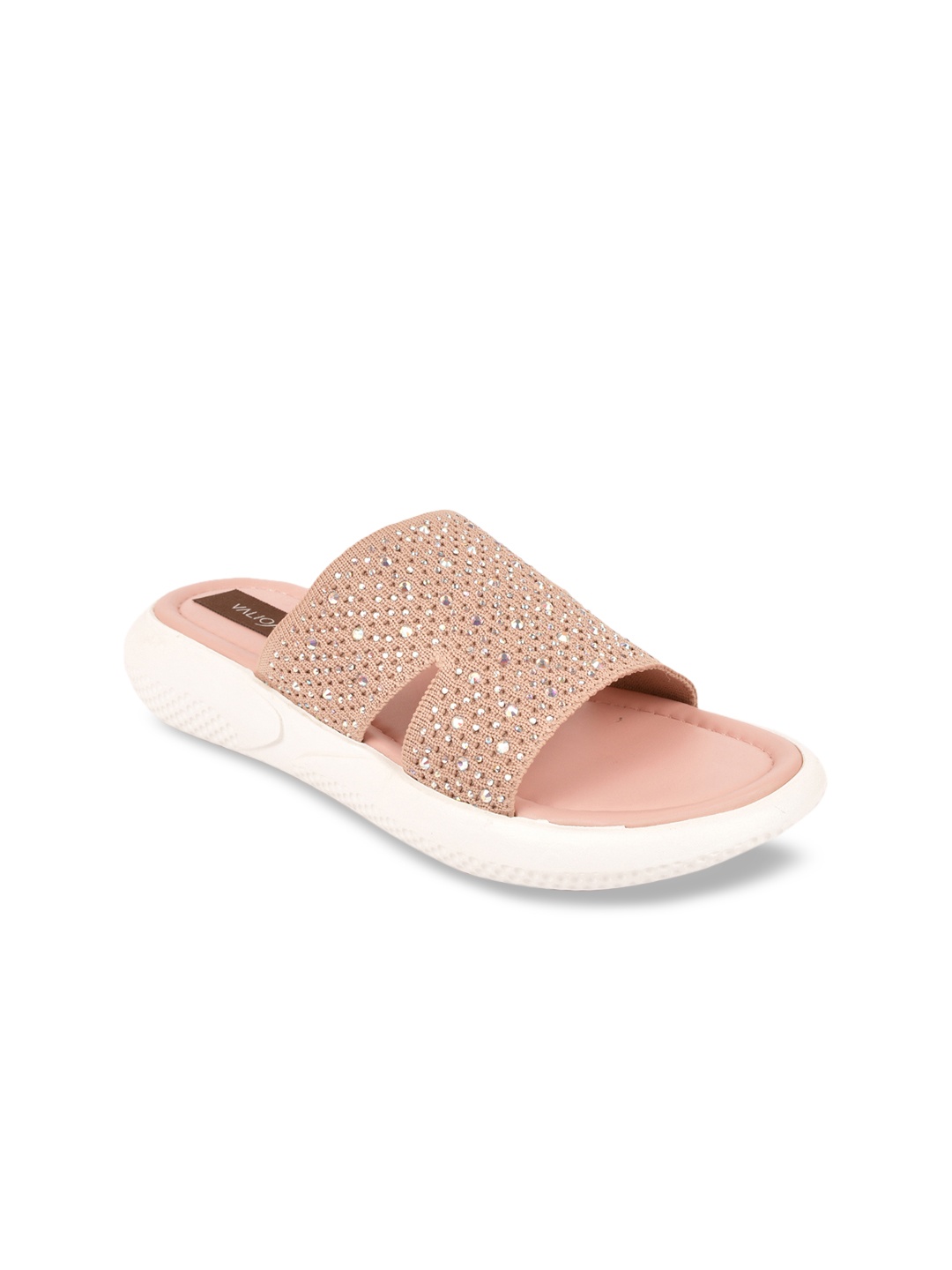 VALIOSAA Women Pink Woven Design Sandals