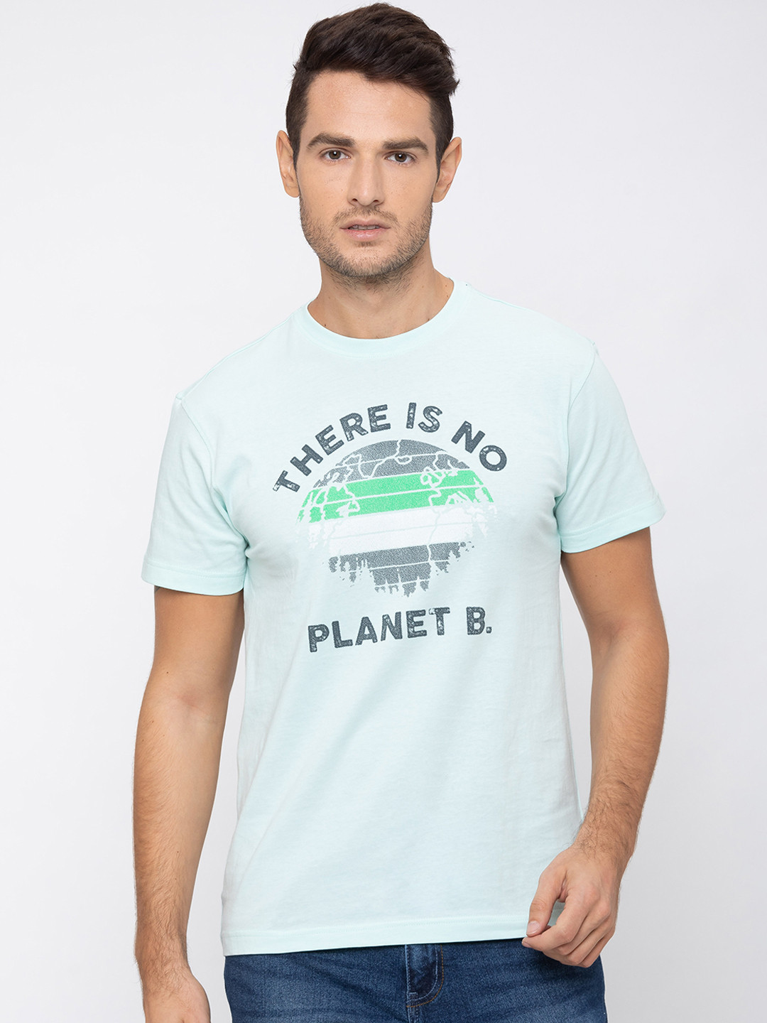 Globus Men Turquoise Blue Printed Round Neck T-shirt 
Globus Men Turquoise Blue Printed Round Neck T-shirt