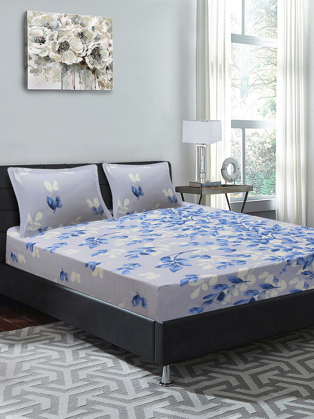 Good Homes by Home Candy Blue Floral 144 TC Cotton 1 King Bedsheet with 2 Pillow Covers
Good Homes by Home Candy Blue Floral 144 TC Cotton 1 King Bedsheet with 2 Pillow Covers