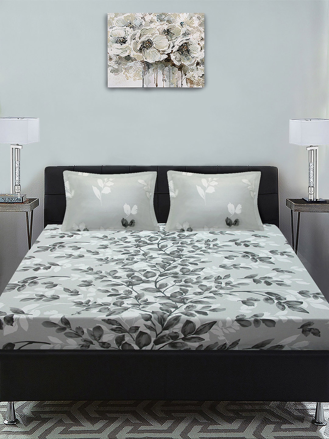 Good Homes by Home Candy Grey Floral 144 TC Cotton 1 King Bedsheet with 2 Pillow Covers
Good Homes by Home Candy Grey Floral 144 TC Cotton 1 King Bedsheet with 2 Pillow Covers