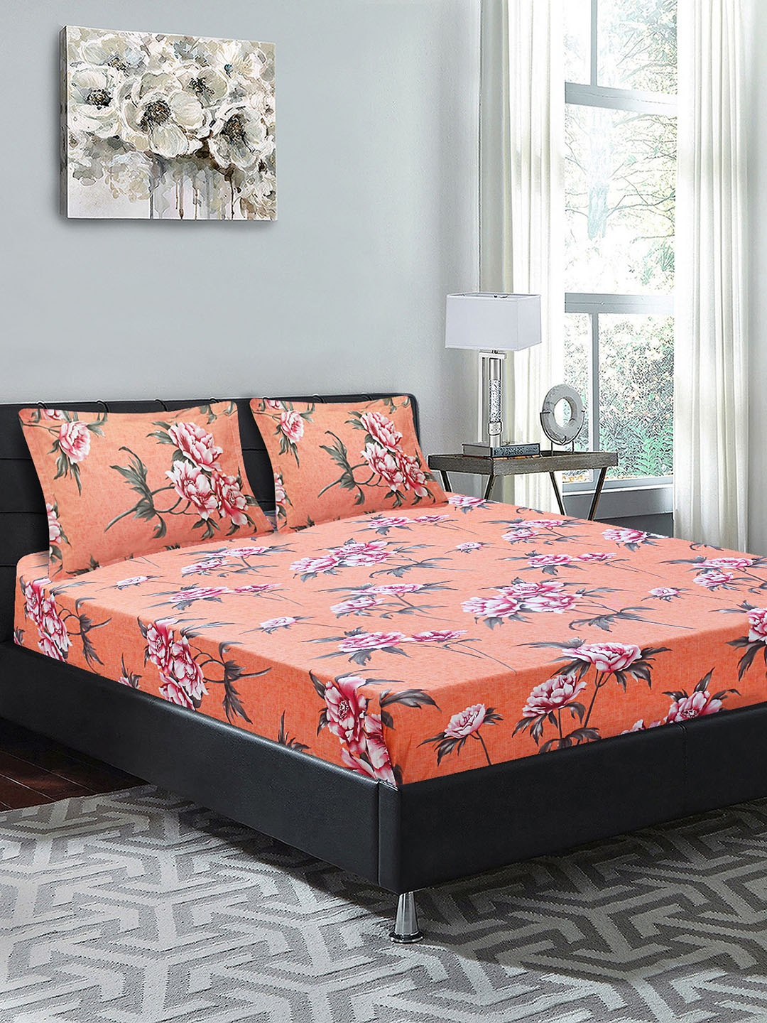 Good Homes by Home Candy Orange Floral 144 TC Cotton 1 King Bedsheet with 2 Pillow Covers
Good Homes by Home Candy Orange Floral 144 TC Cotton 1 King Bedsheet with 2 Pillow Covers
