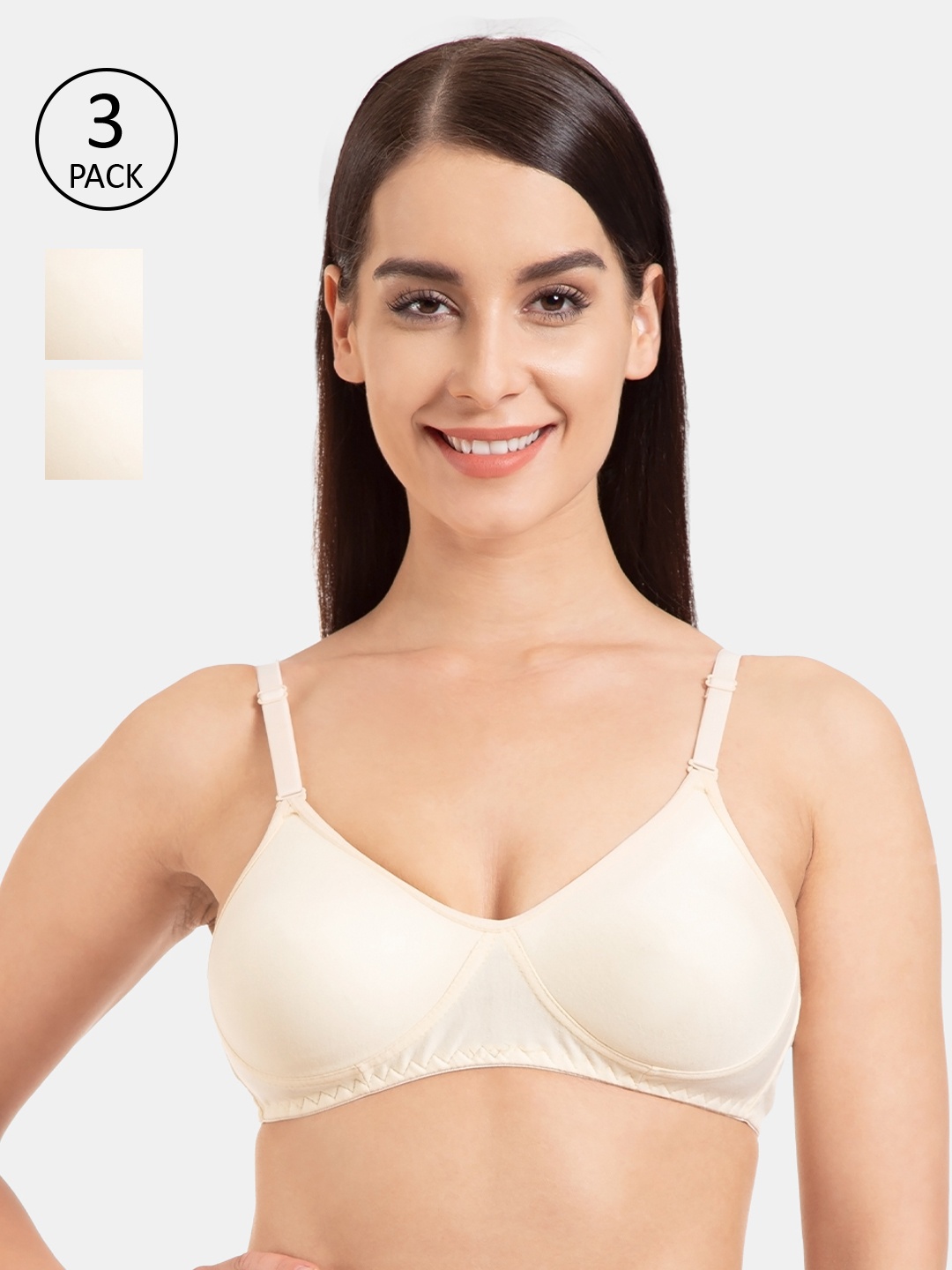 Souminie Pack Of 3 Nude-Coloured Solid Non-Wired Non Padded T-shirt Bra S-135-3PC-SK-30B
Souminie Pack Of 3 Nude-Coloured Solid Non-Wired Non Padded T-shirt Bra S-135-3PC-SK-30B