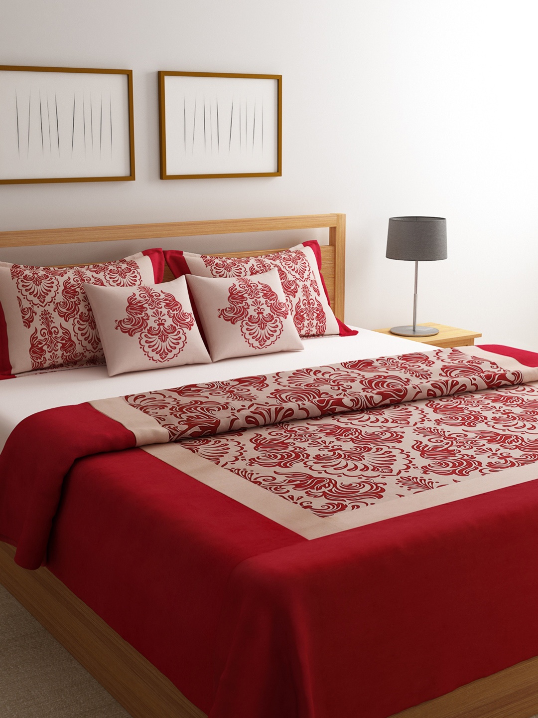 ROMEE Maroon & Beige Ethnic Motifs Printed Bed Cover With 2 Pillow Covers & 2 Cushion Covers
ROMEE Maroon & Beige Ethnic Motifs Printed Bed Cover With 2 Pillow Covers & 2 Cushion Covers