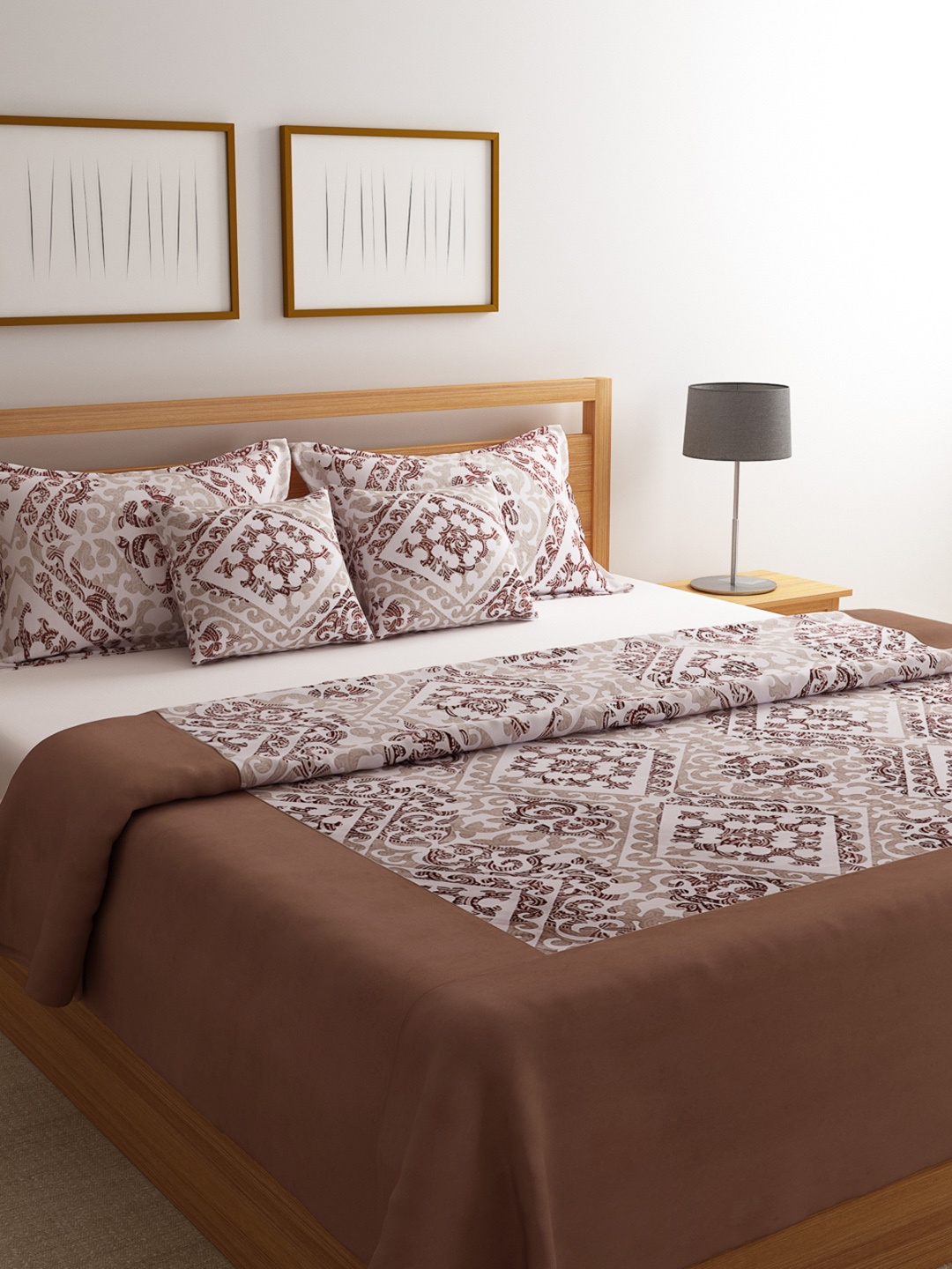 ROMEE Brown & Beige Ethnic Motifs Printed Bed Cover With 2 Pillow Covers & 2 Cushion Covers
ROMEE Brown & Beige Ethnic Motifs Printed Bed Cover With 2 Pillow Covers & 2 Cushion Covers