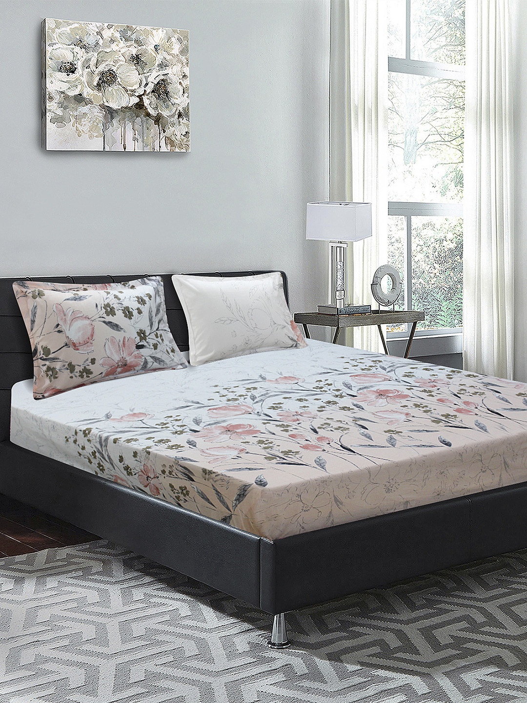 Good Homes by Home Candy Peach-Coloured & White Floral 144 TC Cotton 1 King Bedsheet with 2 Pillow Covers
Good Homes by Home Candy Peach-Coloured & White Floral 144 TC Cotton 1 King Bedsheet with 2 Pillow Covers