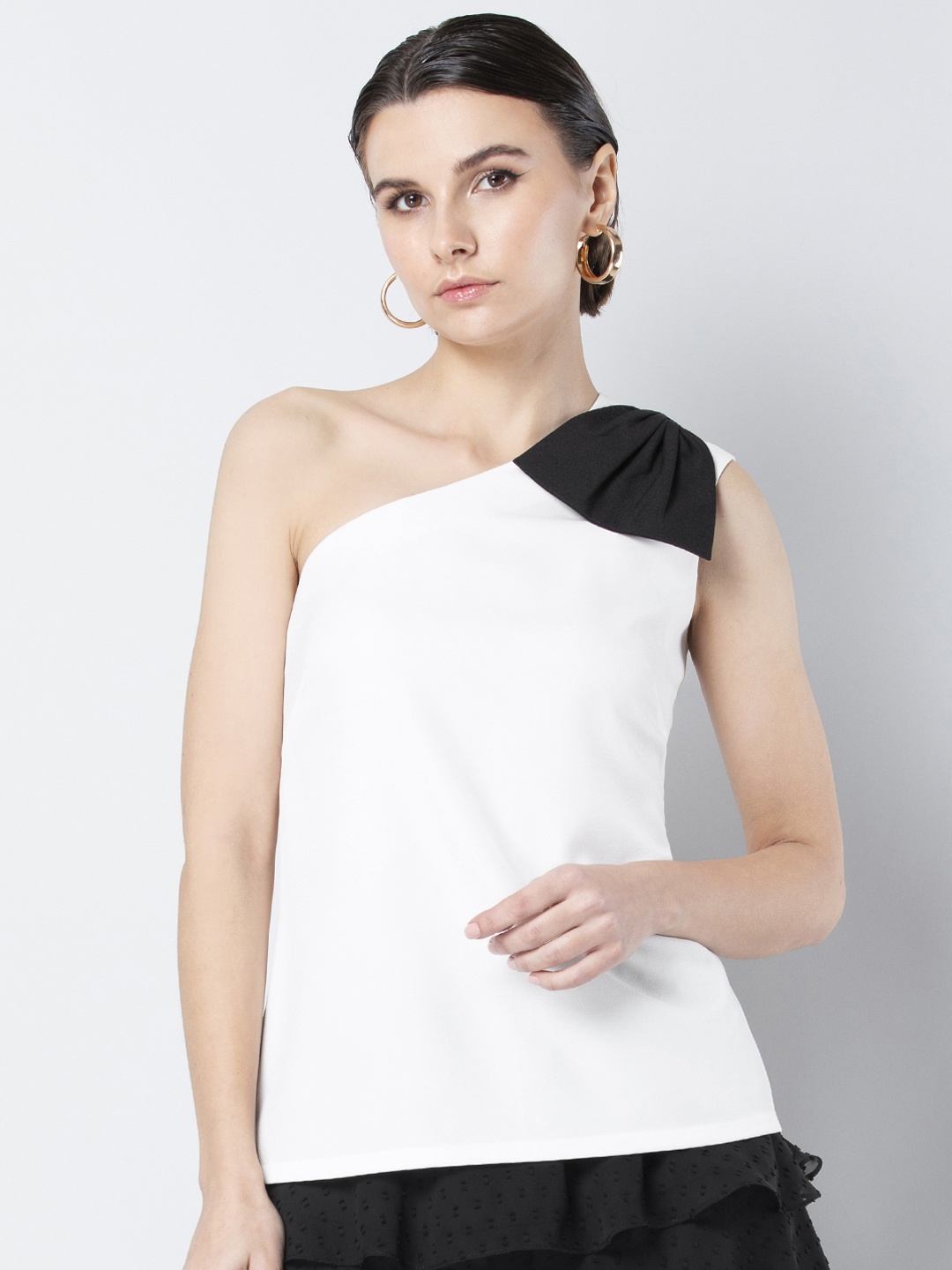 FabAlley Women White Solid Top