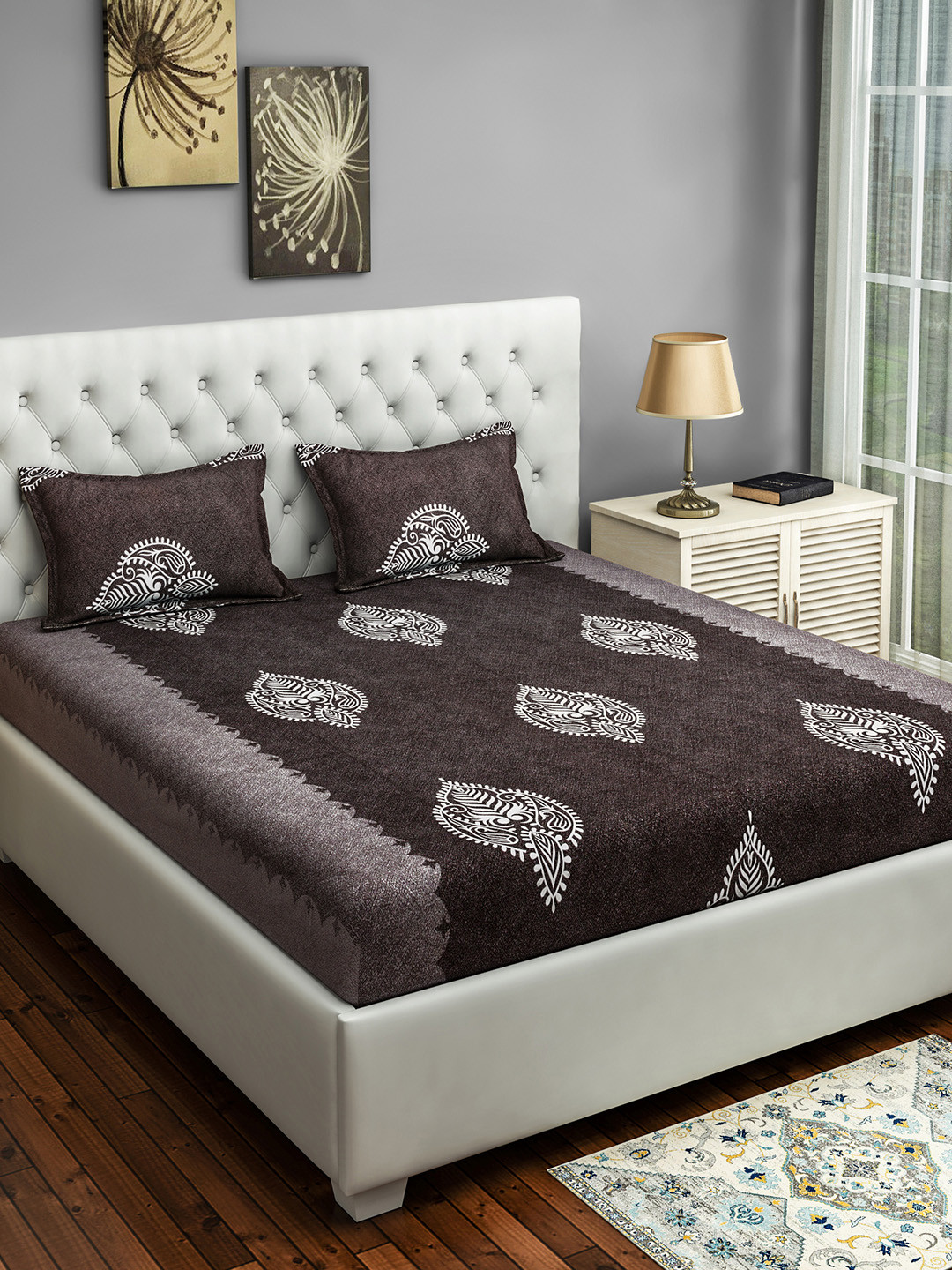 SWAYAM Brown & White Ethnic Motifs 250 TC Cotton 1 King Bedsheet with 2 Pillow Covers
SWAYAM Brown & White Ethnic Motifs 250 TC Cotton 1 King Bedsheet with 2 Pillow Covers