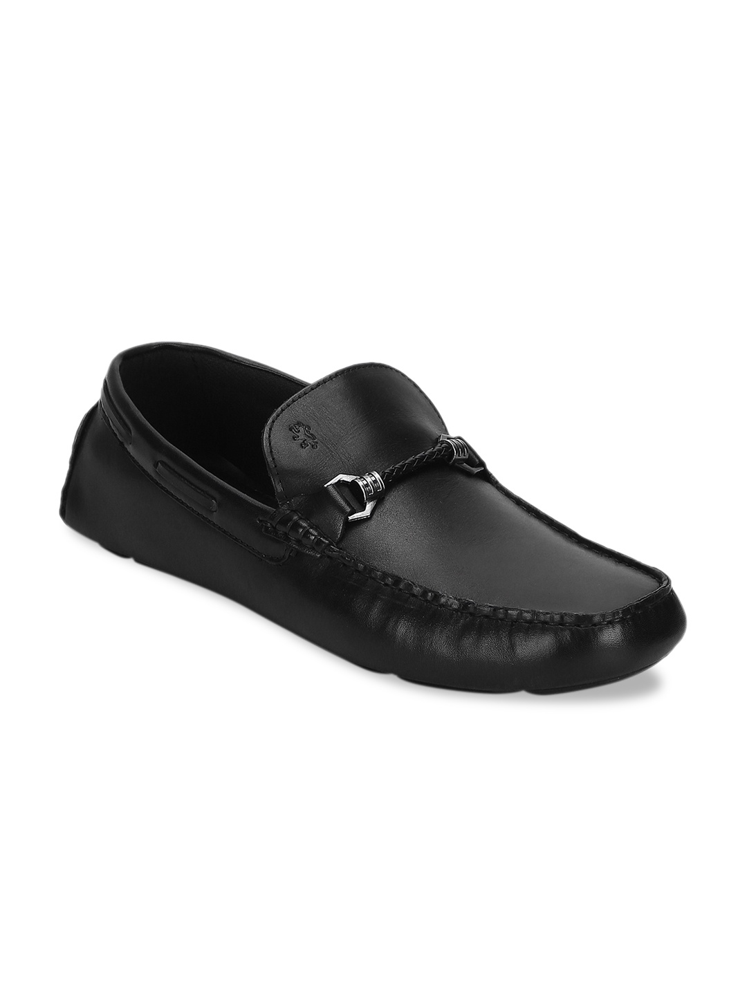 Red Tape Men Black Solid Leather Formal Loafers