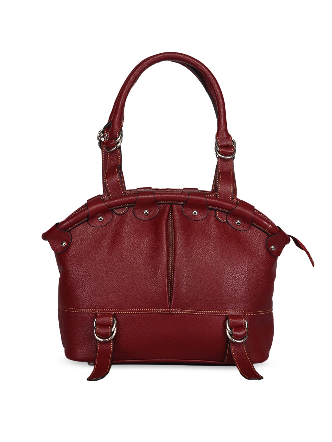 GENWAYNE Burgundy Solid Handheld Bag