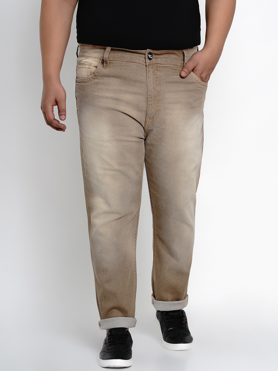 John Pride Plus Size Men Tapered Fit Mid-Rise Clean Look Stretchable Jeans, Camel brown
John Pride Plus Size Men Tapered Fit Mid-Rise Clean Look Stretchable Jeans, Camel brown