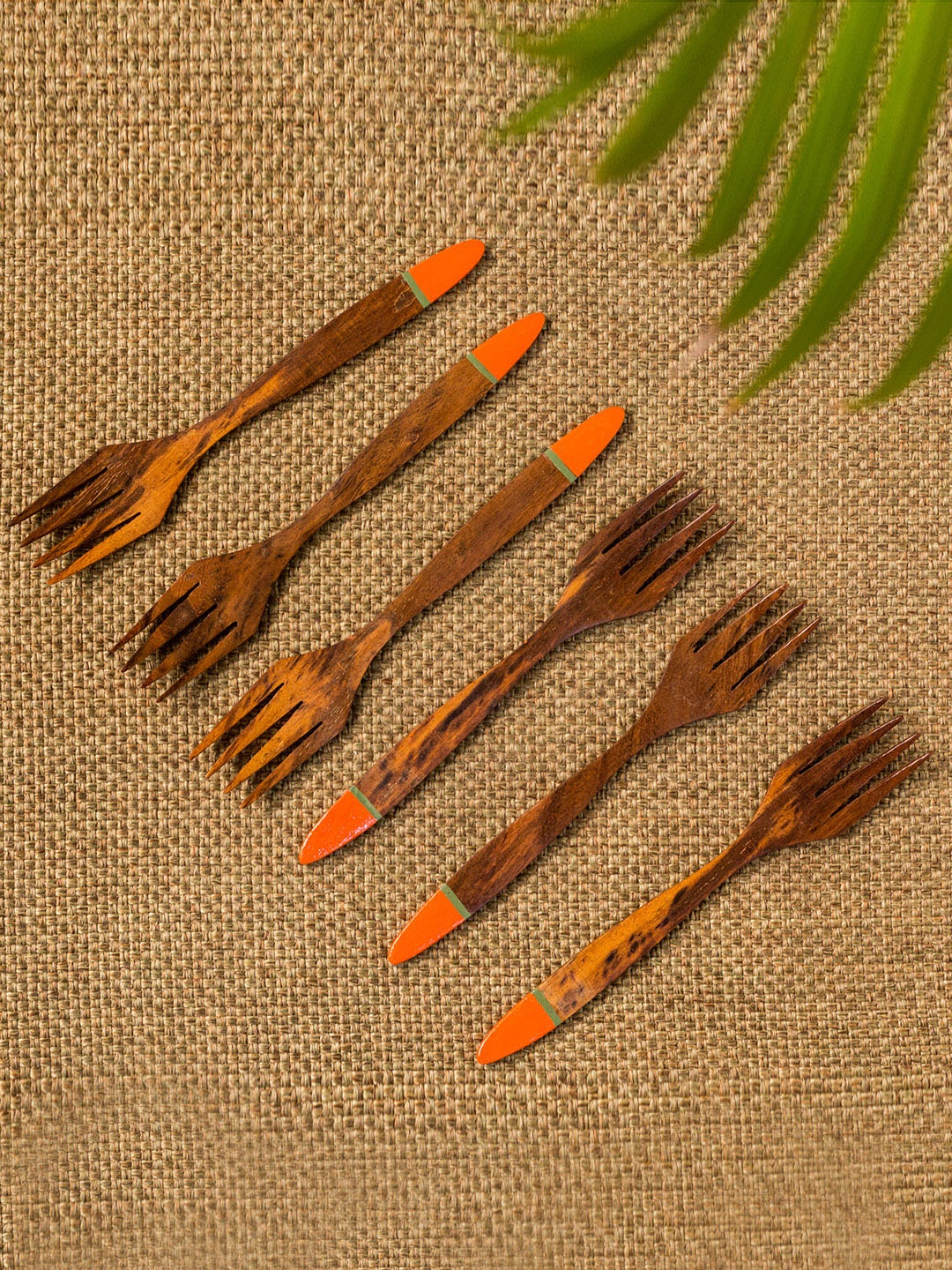 ExclusiveLane Set Of 6 Brown & Orange-Colored Hand-Painted Tangerine Must Haves Sheesham Wood Forks
ExclusiveLane Set Of 6 Brown & Orange-Colored Hand-Painted Tangerine Must Haves Sheesham Wood Forks