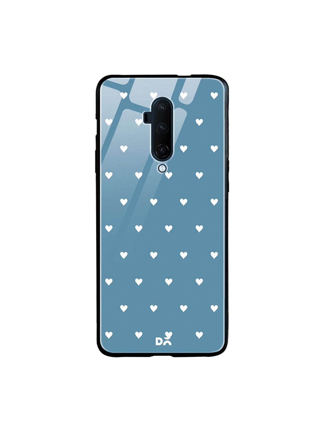 DailyObjects Blue & White Blueberry Hearts OnePlus 7 Pro Glass Case