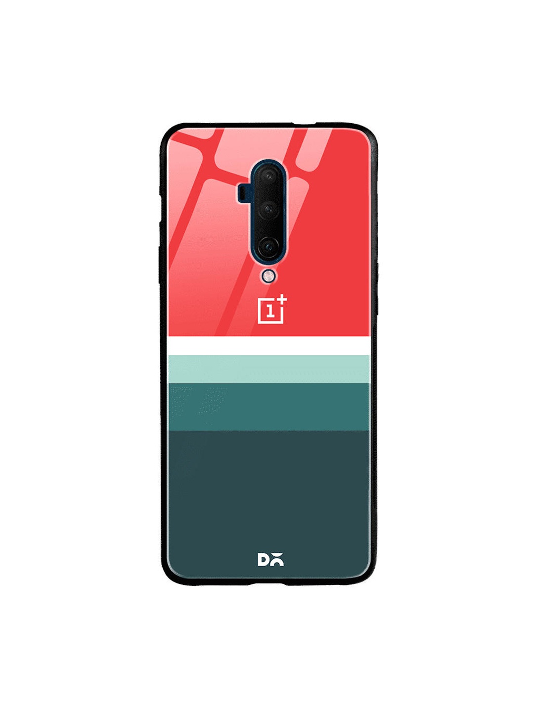 DailyObjects Green & Red Colourblocked OnePlus 7 Pro Glass Case