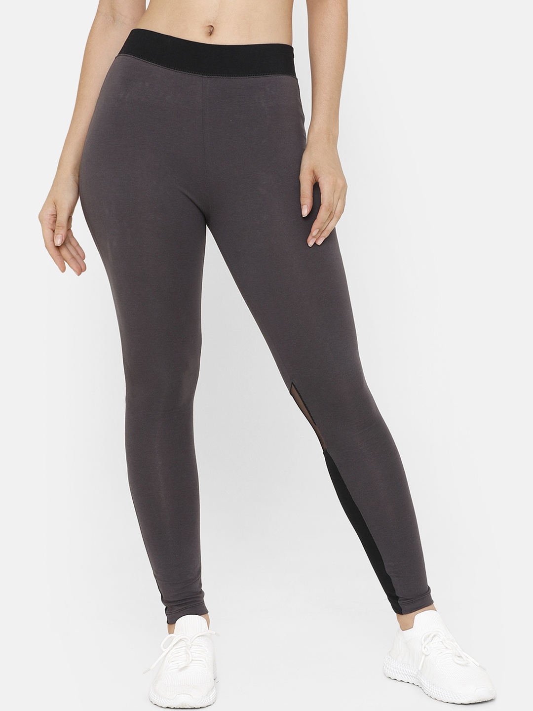 De Moza Women Grey Solid Tights