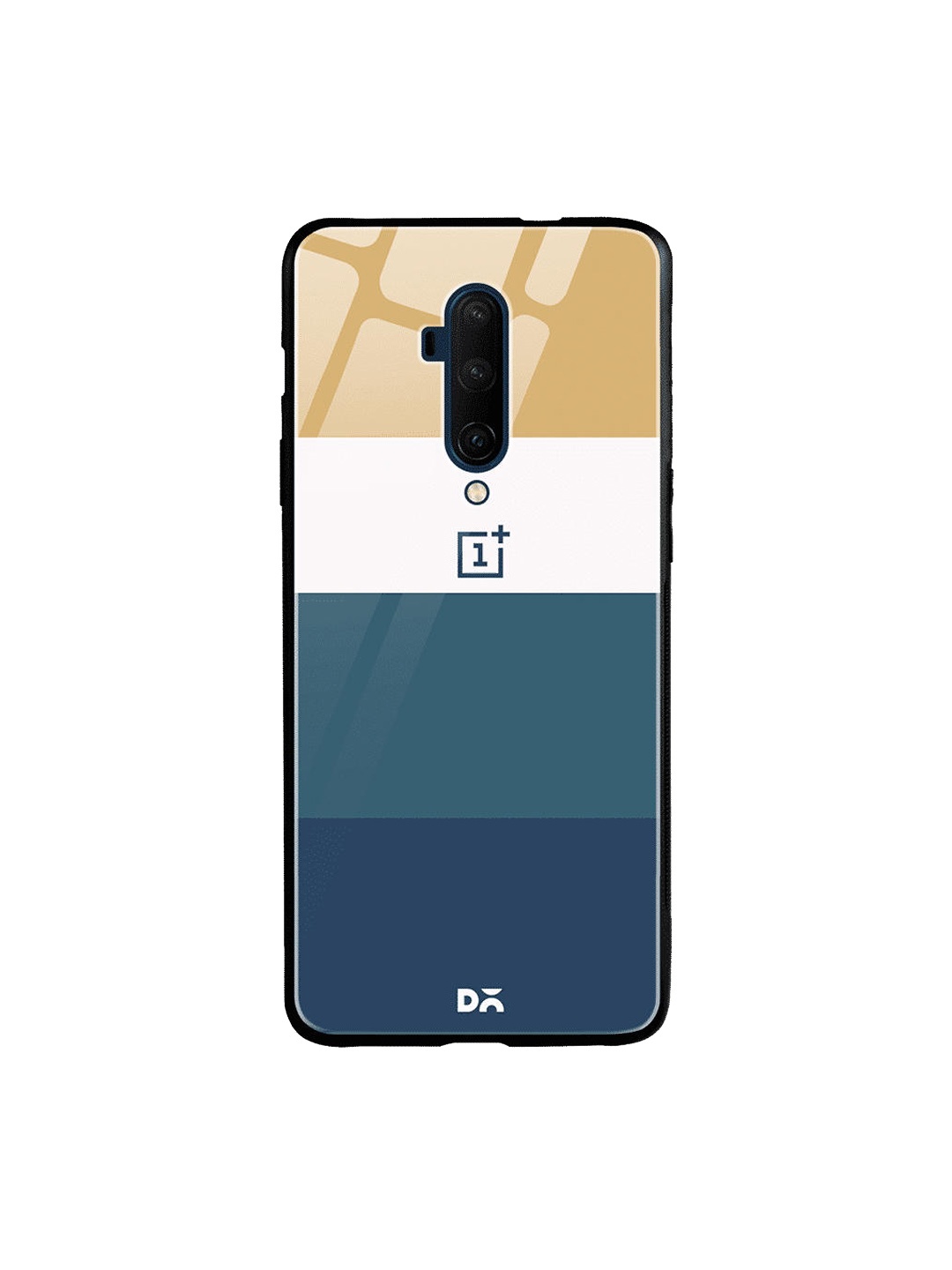 DailyObjects Blue & Brown Subtle Quad OnePlus 7 Pro Glass Case