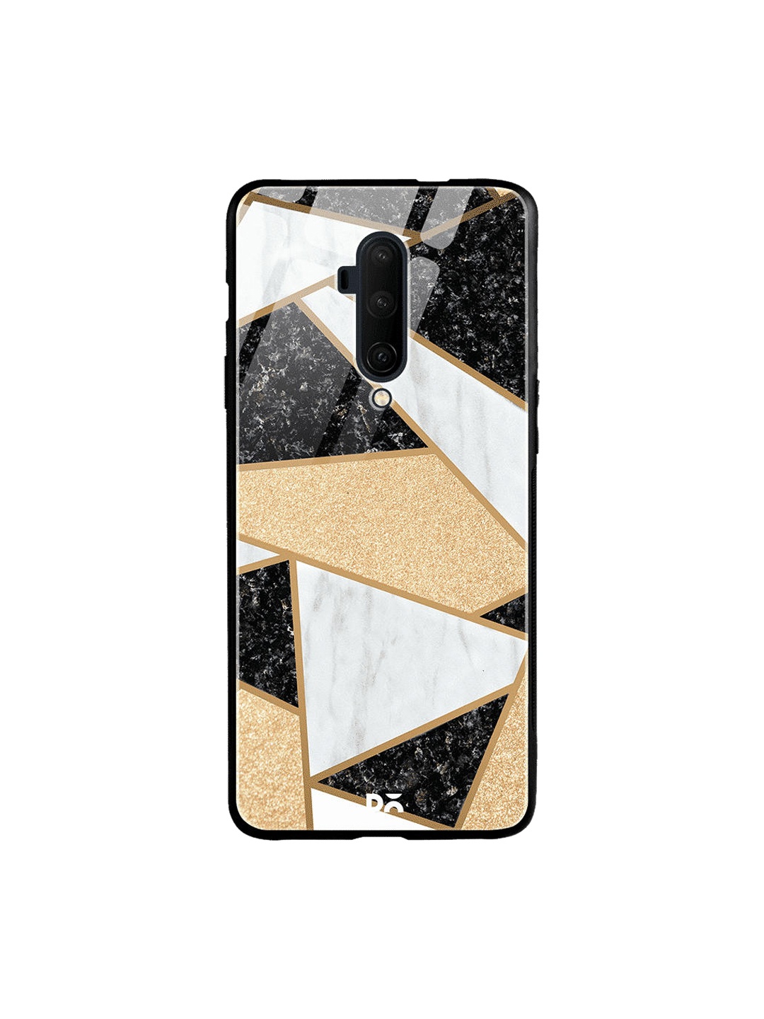 DailyObjects Grey & Black Marble Quatret OnePlus 7 Pro Glass Case