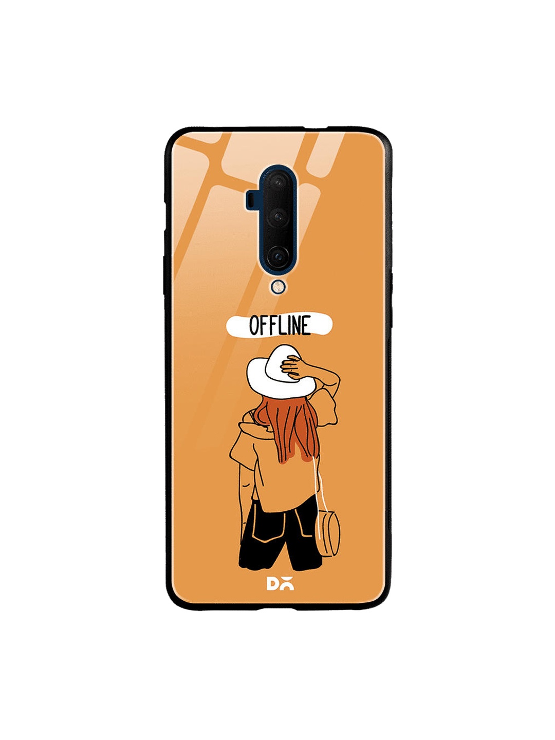DailyObjects Orange & Black Offline OnePlus 7 Pro Glass Cover