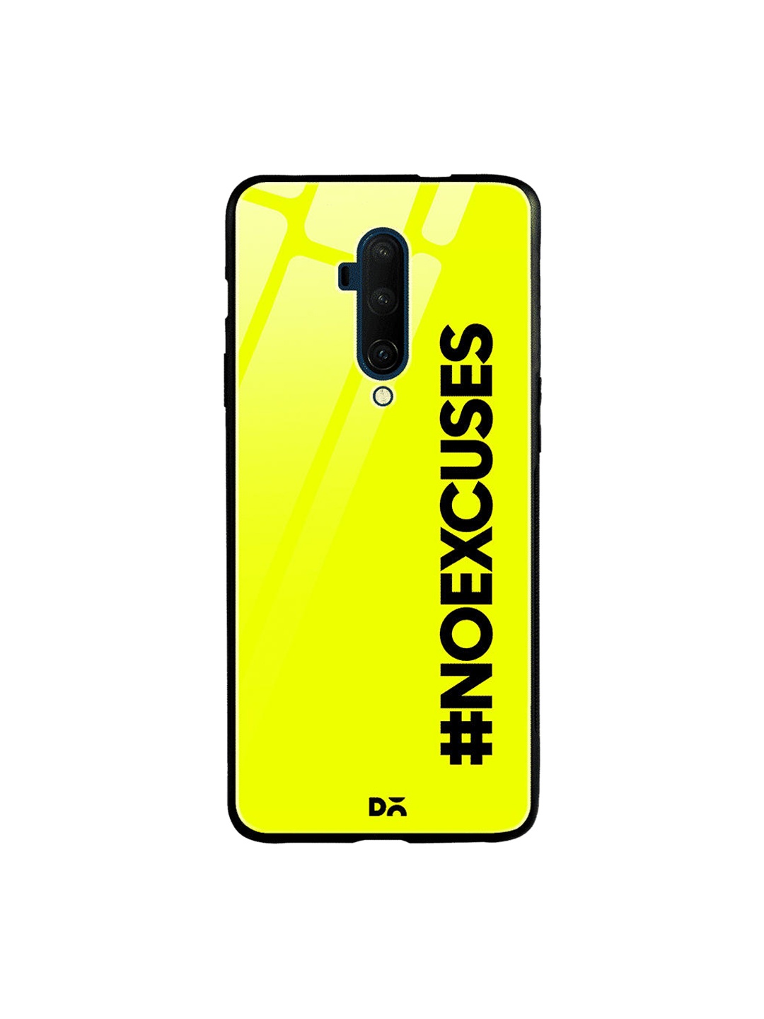 DailyObjects Lime Green & Black No Excuses OnePlus 7 Pro Glass Case
