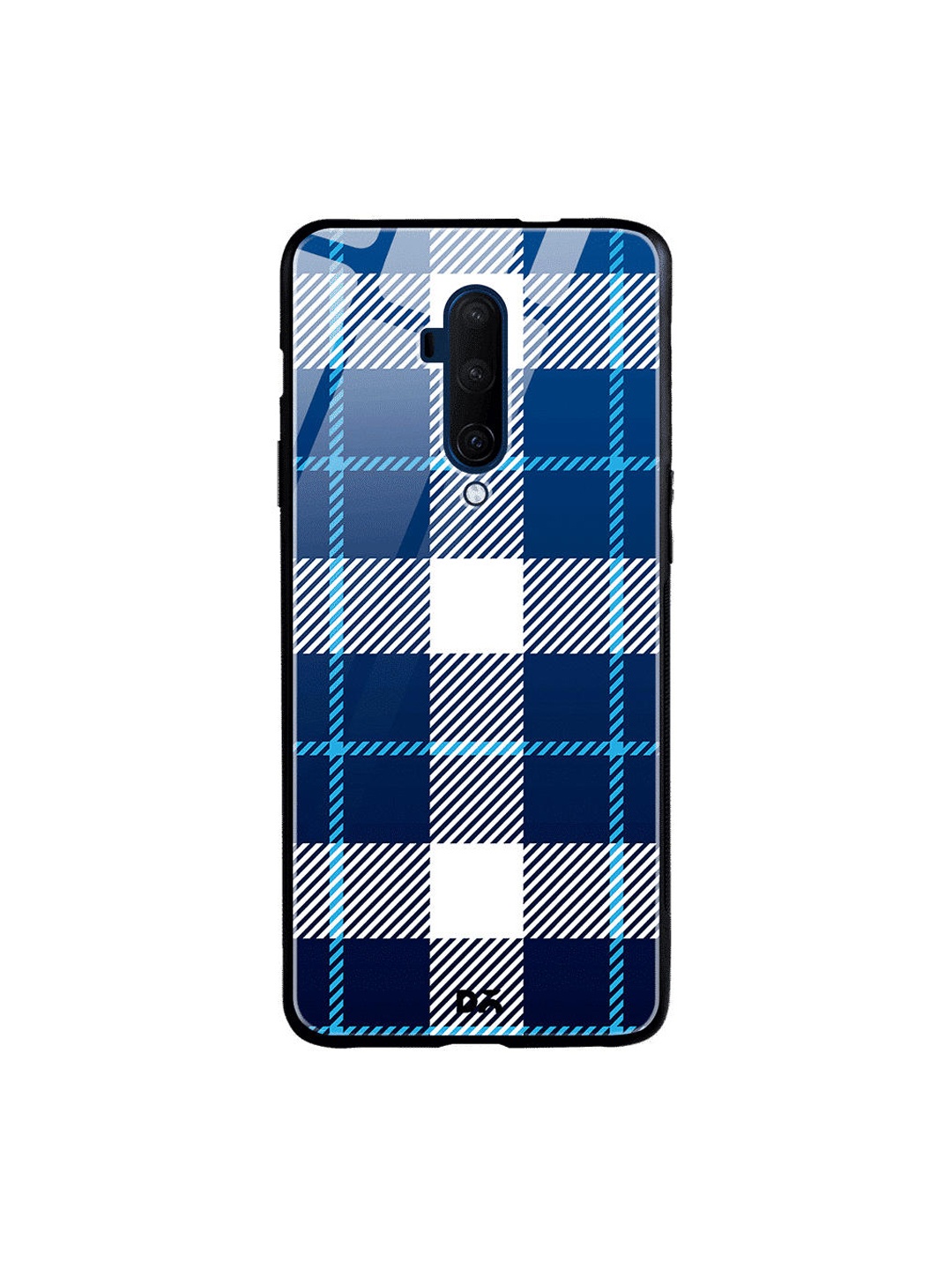 DailyObjects Blue & White Nightfall Rope Checks OnePlus 7 Pro Glass Case