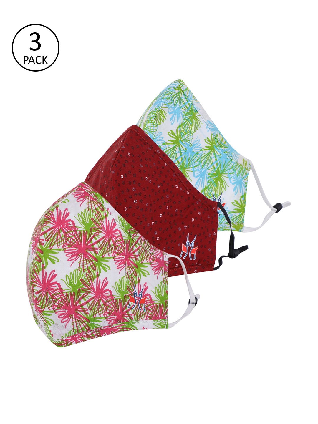 Crimsoune Club Women Pack Of 3 Pcs Multicoloured Reusable 3-Ply Protective Outdoor Masks, Multi
Crimsoune Club Women Pack Of 3 Pcs Multicoloured Reusable 3-Ply Protective Outdoor Masks, Multi