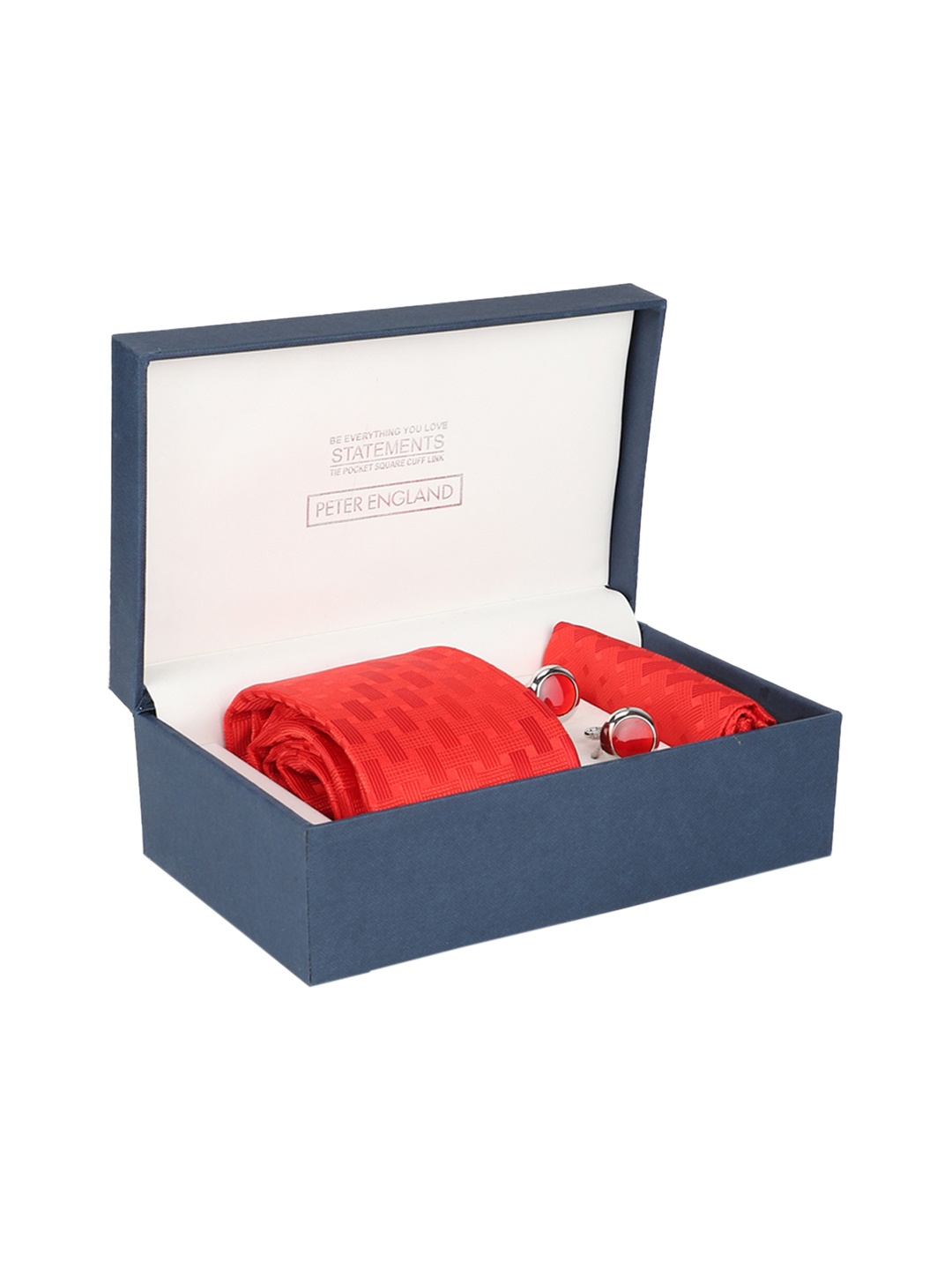 Peter England Men Red Patterned Accessory Gift Set