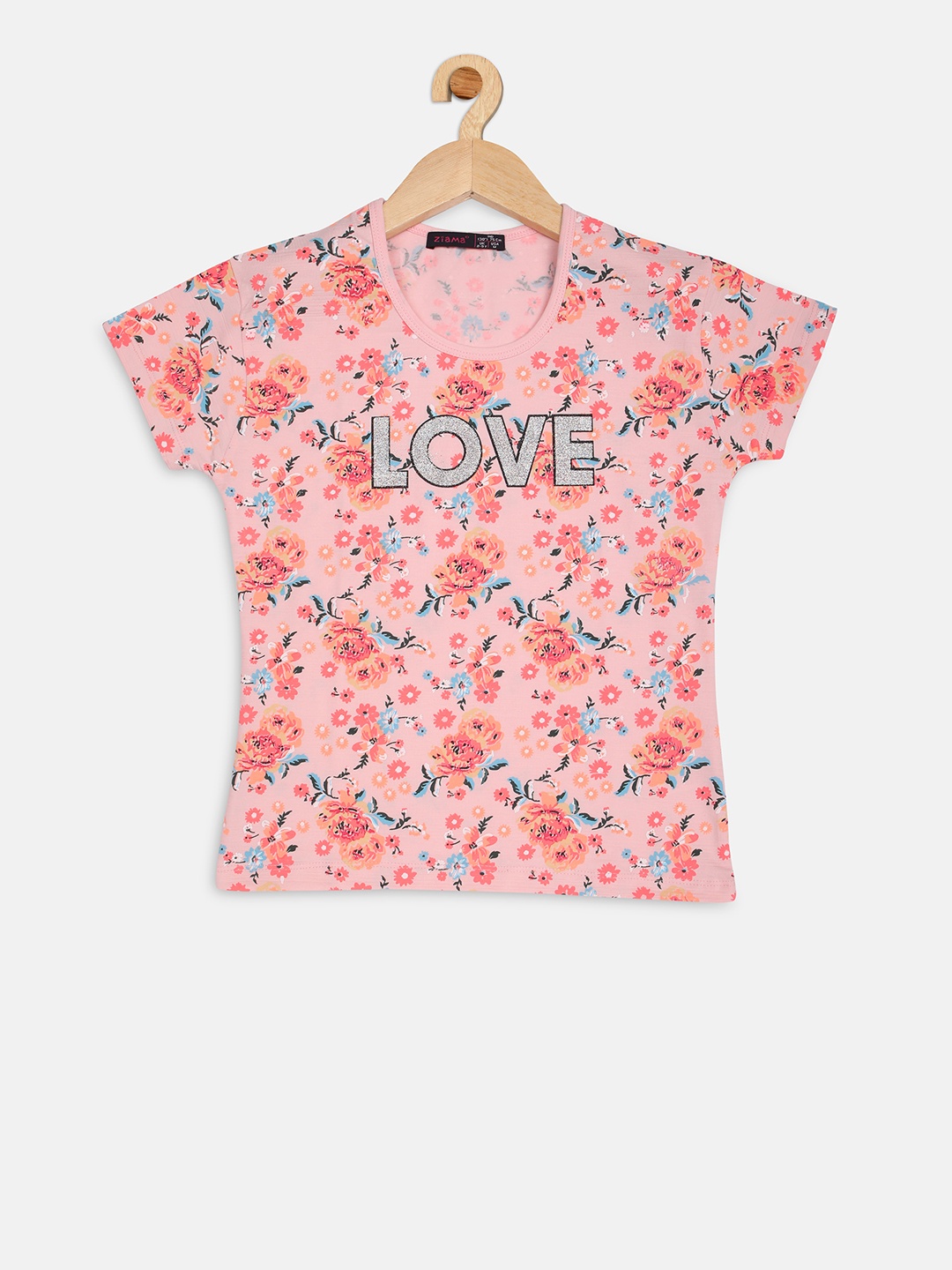 Ziama Girls Pink Printed Top