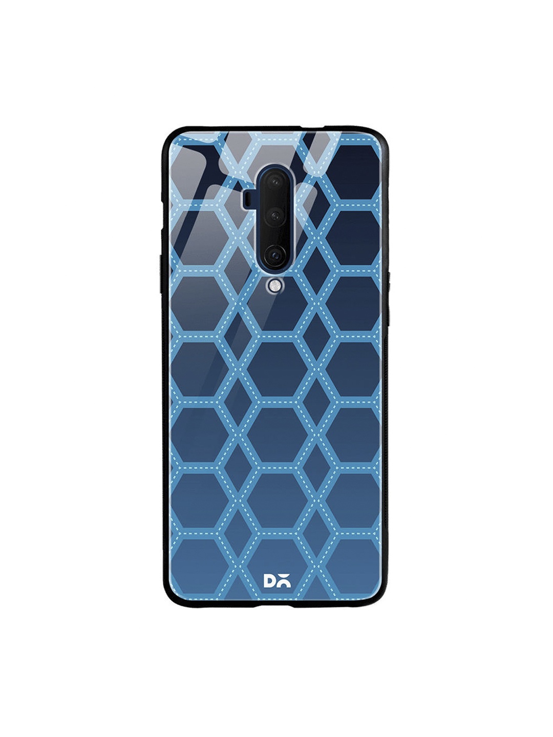 DailyObjects Blue Nebula Honeycomb OnePlus 7T Pro Glass Case