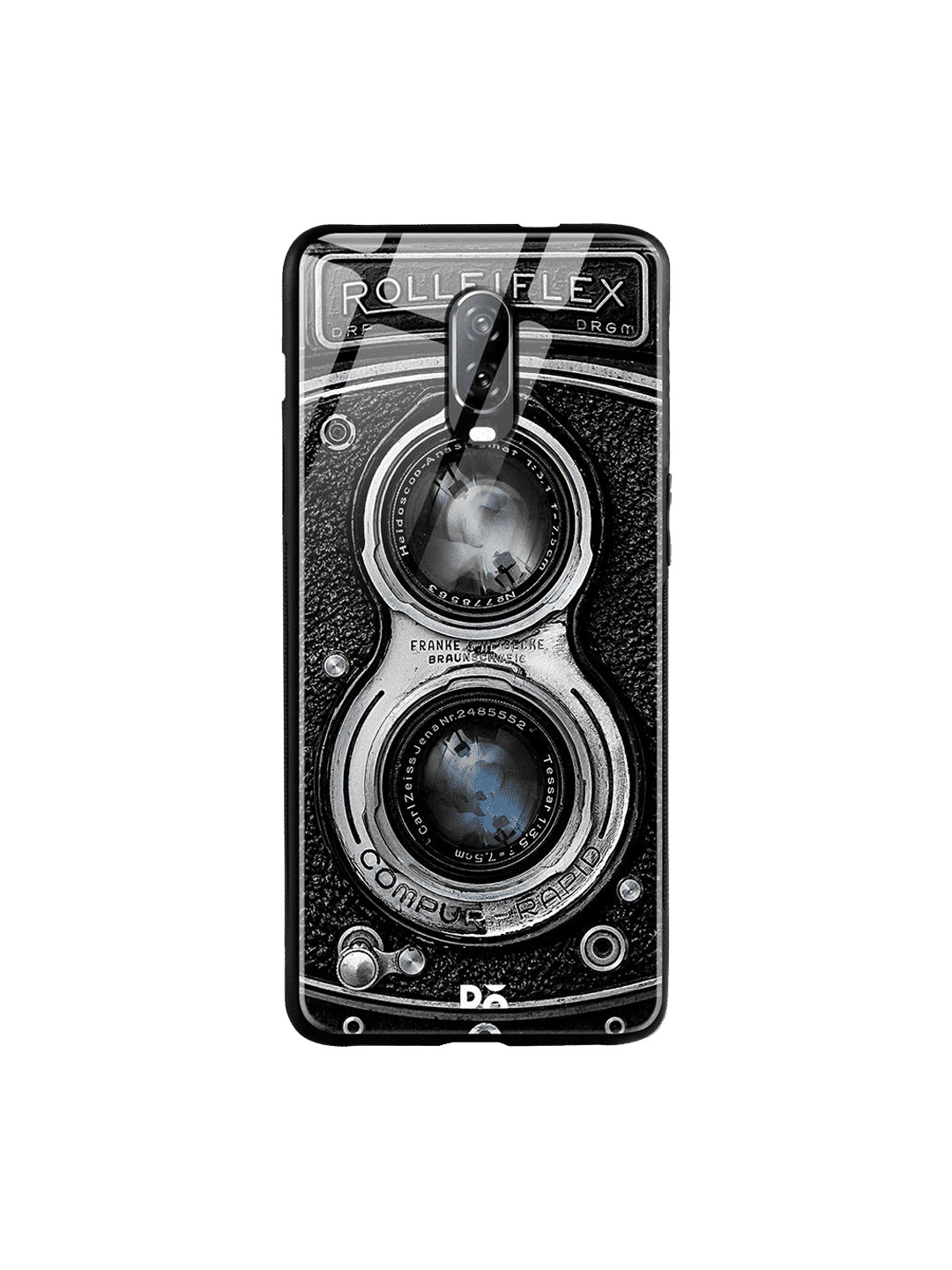 DailyObjects Black & Grey Flex Camera OnePlus 6T Glass Mobile Case