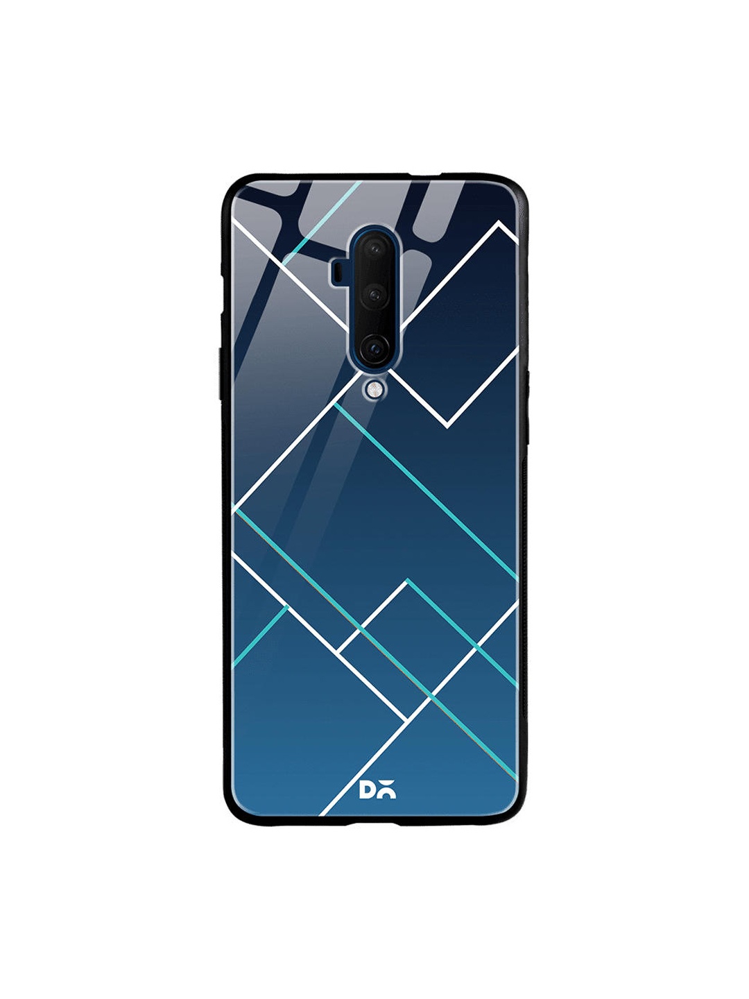 DailyObjects Blue & White Nebula Tech Lines OnePlus 7T Pro Glass Case
